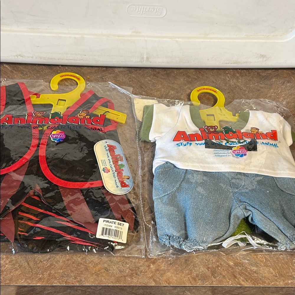 NWT Nanco Animaland 2pc Skateboarder & Pirate Set for your Plush Pets
